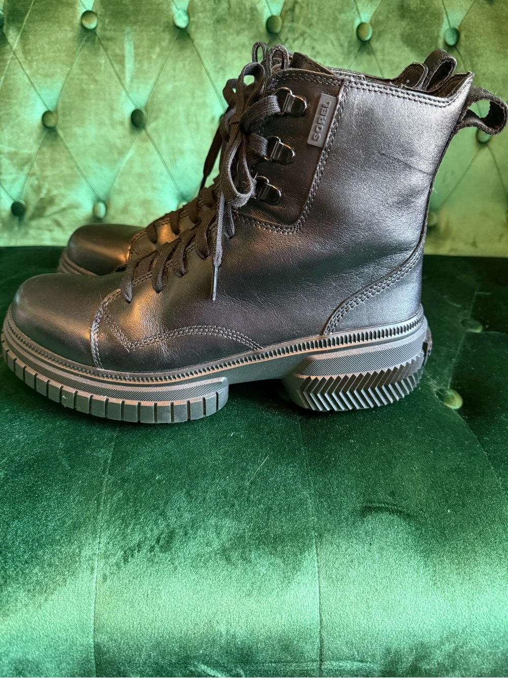 SOREL ONA AVE Waterproof Leather Lace-Up Boots Black 9.5